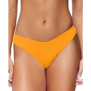 Raisins Junior’s Oahu V-Shaped Solid Bikini Bottoms in Orange, size M, NWT